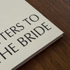 Letters to the Bride